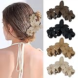 ZSPERKLA 4 Stück Blumen Haarspangen Große Haarklammern für Dickes Dünnes Haar, Rutschfeste Haar Jaw Clips Haarstyling-Zubehör für Frauen Mädchen