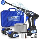 Akku Hochdruckreiniger, Hydro Blast, Mobiler Hochdruckreiniger mit 2 Akku, Akku Druckreiniger für die Balkon- und Autowäsche, Hochdruckreiniger Akku mit 6-in-1 Multifunktionsdüse