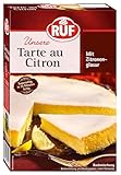 RUF Tarte au Citron, Backmischung für einen schnellen Zitronen-Kuchen französischer Art, Zitronen Tarte mit fruchtiger Zitronen-Glasur