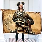 Pirate Flag – Jolly Roger Flag with Pirate Map - Double-sided Print – 110Den polyester - Double Seam - 2 brass eyelets, large 5ft x 3ft