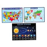 DIYEAH 1 Satz Große Weltkarte Karte Des Sonnensystems Dekorative Weltkarte Karte Der Welt Karte Von Südamerika Kinderkarte Poster Im Klassenzimmer Poster Mit Weltkarte Mapo Uv-papier
