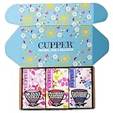 Cupper Bio Tee Set 'Fruity', Tee Geschenkset, Früchtetee, drei verschiedene Sorten, 60 ungebleichte, plastikfreie Teebeutel, 3er Pack