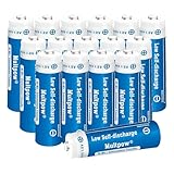 AAA Akkus, 16 Stück 1100mAh Batterien AAA, 1.2v Wiederaufladbar Batterien AAA Hohe Kapazität, Aufladbare Geringe Selbstentladung AAA Akku Typ NI-Mh Batterien (Blau)