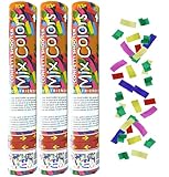 Konfetti Kanone - Party Popper - Shooter - 30cm - Mix farbiges Papier - 3 Stück
