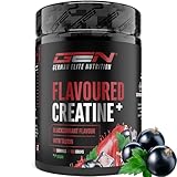 Flavoured Creatine Pulver - 550g - Creatin Monohydrat + L-Taurin - Mikronisiertes Kreatin mit Geschmack - Ohne Zucker & Top Löslichkeit - Vegan (Blackcurrant)