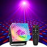 Justup Discokugel, 7 Modi RGB-Bühnen-Stroboskop-Partylicht mit Fernbedienung und Musik-Synchronisation, Kleine DJ-Lichter für Tanzpartys, Dekorationslichter für Weihnachten, Karaoke, KTV (Schwarz)
