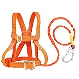 Magicbox Absturzsicherung Sicherheitsgurt [EN 361] | Professioneller Ganzkörper-Auffanggurt Set mit 2M Seil & Stahlkarabiner | Verstellbar 50-120cm für Dachdecker, Industrie, Höhenarbeit