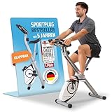 SportPlus SP-HT-1002 Heimtrainer Fahrrad klappbar - Hometrainer Fahrrad klappbar - extra leiser Heimtrainer für zuhause - Indoor Bike Platzsparend & Faltbar Fitnessbike - Belastbar bis 100kg