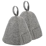 INOOMP 4 Stück Duschhaube swim cap women Saunahut er-Set Badekappen Sauna-Haarschutz Motorhaube Saunakissen filzhut herren handtücher Duschhut aus Filz sauna sauna hut gefühlt Grey