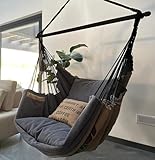 Izabell® Hängesessel mit Großen Kissen – XXL Schaukelstuhl und Hängematte für Indoor & Outdoor – Coffee Swing aus Jutesäcken von Kaffeeröstereien