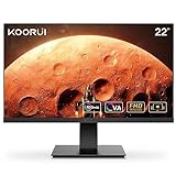 KOORUI 22 Zoll Gaming Monitor mit integrierten Lautsprechern, 100Hz, 1080p Bildschirm Aufhängbar, Rahmenlos, HDMI, Neigungsverstellbar, Augenpflege, VESA-Wandmontage Schwarz