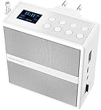 VR-Radio Badradio DAB+: Steckdosenradio mit DAB+/FM, Bluetooth, USB, Freisprecher & Akku, 6 W (Badradio Steckdose, Steckdosenradio Bad, Freisprecheinrichtung)