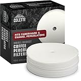 Coletti Klassische Perkolator-Kaffeefilter 3,33 Zoll – 100 Scheiben-Kaffeefilter für Perkolatoren – Premium (Weiß – Papier, 3,33 Zoll)