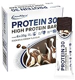 IronMaxx Protein 30 Eiweißriegel - Cookies und Cream 6 Stück | palmölfreier und glutenfreier Proteinriegel mit Vitaminen | für zuckerreduzierte und Low-Carb-Ernährung geeignet