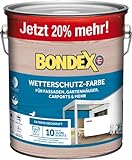 Bondex Wetterschutz Farbe Weiß 3 L für 27 m² | Extreme Deckkraft | Hervorragende Witterungsbeständigkeit | seidenglänzend | Wetterschutzfarbe | Holzfarbe