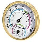 FONDOTIN Wandthermometer Innen und Außen Hygrometer Batteriefreies Wetterthermometer Präzise Temperatur und Feuchtigkeitsmessung