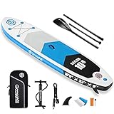 Goosehill Aufblasbares Stand Up Paddling Board, Größe 10'6'' x 32' x 6', Verstärktes Double Layer All-Around Paddleboard für alle Könnensstufen, Ultraleicht und stabil mit Premium SUP Paket Blau