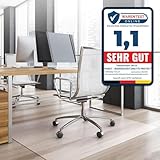 KARAT Bodenschutzmatte für Hartböden - Neo - Fußbodenschutz Schutzmatte Bürostuhl für Parkett Laminat Bodenmatte Bürostuhl - Stärke: 1,5 mm (Transparent, 90 x 120 cm)
