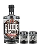 GUDE NACHT Haselnuss mit zwei Shot Gläsern - Geschenkpaket Haselnusslikör Likör aus Hessen (500ml | 29,0%vol.alc.)