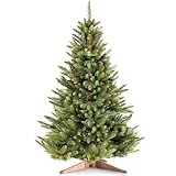 RESTILO Premium Weihnachtsbaum Künstlich 150 cm Tannenbaum mit Ständer aus Holzmaterial und braunem Stamm Künstlicher Weihnachtsbaum Maya
