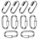 10 Stück Karabiner Schraubverschluss M6 Schraubkarabiner Edelstahl 304 Schraubverbinder Kettenglied Karabiner Rapid-Glied Schraubkarabiner Groß