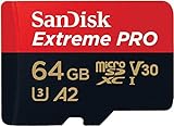SanDisk 64 GB Extreme PRO microSDXC-Karte + SD-Adapter + RescuePRO Deluxe, bis zu 200 MB/s, mit A2 App Performance, UHS-I, Class 10, U3, V30