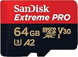 SanDisk 64 GB Extreme PRO microSDXC-Karte + SD-Adapter + RescuePRO Deluxe, bis zu 200 MB/s, mit A2 App Performance, UHS-I, Class 10, U3, V30