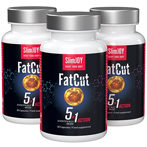 SlimJoy FatCut - Pre-Workout Kapseln - Guarana, Grüner Tee, Cayennepfeffer, Braunalgen, Schwarzer Pfeffer, L-Carnitin und B-Komplex Vitamin - 90 Kapseln - 45 Tage Vorrat