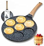 IPEA Antihaft-Pfanne für Induktion und Gas – Antihaft-Pfanne aus Aluminium für Omelett, Crepes, Eier, Hamburger – Küchenpfanne mit 7 Formen – Komfortgriff – 29 x 26,5 cm