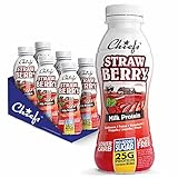 Chiefs Milk Protein Drink mit 26g Protein und BCAA • High Protein Shake low carb, laktosefrei, zuckerarm • 6 x 330ml (Erdbeere)