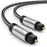 deleyCON 0,5m Toslink Kabel Optisches Digital Audio Kabel mit Metallstecker & Nylon Mantel - SPDIF Lichtwellenleiter Kabel