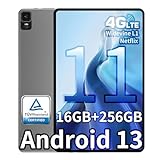 TECLAST T50 Top Gaming Tablet 11 Zoll, 16GB RAM+256GB ROM（2TB TF） Android 13 Tablett, T616 Octa-Core 2.0GHz, 8MP+20MP, 2K TDDI 2000x1200, 18W/7500mAh, 4G LTE/5G WLAN/GMS/GPS/TÜV/Widevine L1-2024