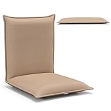 RELAX4LIFE Bodenstuhl klappbar, Bodensessel mit Liegefunktion, Lehnstuhl mit 6 Einstellbarer Rückenlehne, Bodensitz zum Fernsehen Lesen Spielen, Meditationsstuhl Lazy Sofa gepolstert (Beige)