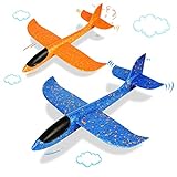 VCOSTORE Styroporflieger Flugzeug- 2 Stück Spielzeug Groß Segelflugzeug Wurfgleiter Flieger Styropor für Kinder
