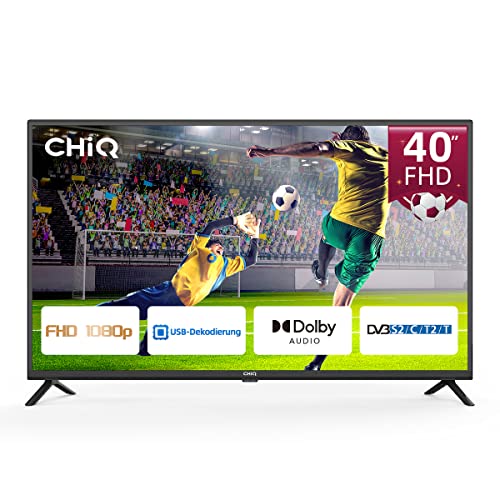 CHiQ TV,40 Zoll(100 cm) FHD 1080p LED Fernseher,Dolby Audio,H.265/HEVC,USB Media Player,Triple Tuner(DVB-T/T2/C/S2),HDMI/USB/Kopfhörer/CI/RF,Hotelmodus,Monitor und TV mit Doppeltem Verwendungszweck