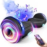 Hoverboard - Schwarzes Hoverboard mit beleuchteten LED-Rädern-Balancing Smart Hoverboard