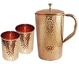 Indisches Kupfer-Krug mit 2 Gläser-Set für Ayurvedische Healing ...