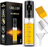 CREADY® | Ölsprüher Für Speiseöl Schwarz 100ml | Öl Sprühflasche, Ölspray Zum Kochen | Olivenöl Spray | Sprühflasche für Speiseöl | öl spray Salat | sprühflasche öl küche | Kochspray