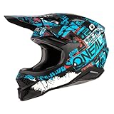 O'NEAL | Motocross-Helm | MX Enduro Motorrad | ABS-Schale, Sicherheitsnorm ECE 22.05, Lüftungsöffnungen für optimale Belüftung & Kühlung | 3SRS Helmet Ride | Erwachsene | Schwarz Blau | Größe L