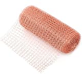SONEER Kupferwolle, Schneidbares Kupfergeflecht für Schädlingsbekämpfung, Kupfernetz Mesh Rolle für Schnecken Maus Vögel Fledermaus Insekt Nager, Haus Garten (12.7cmx3m)