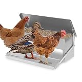 Randaco Futterautomat Hühner Hühnerfutterautomat aus Verzinkter Stahl 5KG Futterspender Futtertrog mit Automatisches Pedal und Wasserfest Decke Hühnerfutter für Geflügel, Wasserdicht und rattensicher