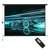 INMOZATA Motor Leinwand Beamer Elektrisch 247cm, Bild 221 x 124 cm(100 Zoll), Format 16:9, Fernbedienung, Deckenmontage & Wandmontage Projektor Leinwand für Heimkino Büro Schule Präsentationen-Schwarz