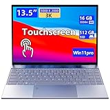 Morostron Laptop 13.5 Zoll Win11 Touchscreen Notebook,16 GB RAM 512 GB SSD, Celeron N5095, Full HD IPS 3000x2000, Hintergrundbeleuchtete Tastatur, Fingerabdruckerkennung, Metallgehäuse -Grau