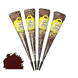 4x FADEDA Golecha 100% Natural Henna Paste Cones Kegel dunkelbraun No Mix, No PPD, 125g DARKBROWN CHOCO