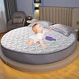 Matratzenschoner Wasserdicht Matratzenauflage Wasserdicht Runder Matratzen Topper Spannbettlaken Boxspringbett Atmungsaktiv Mattress Protector(02,Diameter100cm)