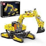 Mould King 17076 Technik Bagger, Raupenbagger Modell, High-Tech Motorisierter LKW-Modell Klemmbausteine Bauset für Jungen und Mädchen ab 14 Jahren (Statische Version)