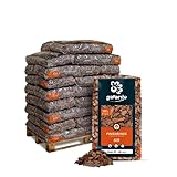 GALAMIO Pinienrinde Pinienmulch Rindenmulch Pinie Mulch Garten Dekor Pinus Pinea Natur Mittelmeer Kiefer Grob 25-40mm 60l x 26 Sack 1.560l / 1 Palette Paligo