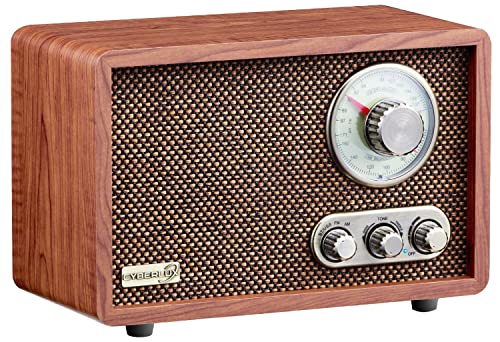 Nostalgie Kompaktanlage | Retro Radio Holz mit Bluetooth | USB | SD Karten Slot | FM/AM Radio | Musikanlage Retro Style | Stereoanlage | Küchenradio | Nostalgie Radio | Vintage Radio