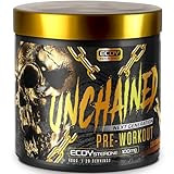 UNCHAINED Pre Workout Booster mit Koffein - 400 g - Fitness Booster mit L-Arginin, L-Citrulin-Malat & Beta-Alanin - Preworkout Booster mit 100% Fokus, Pump & Energy - Cola Orange