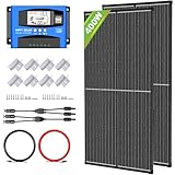 400W Solarpanel Kit, Monokristallines Solarmodul Off-Grid Kit mit 2 * 200W Solarmodulen + 100A MPPT 12V/24V Laderegler +Z-Befestigungsklammern+ 6m ft Solar Cable (400W Kit)